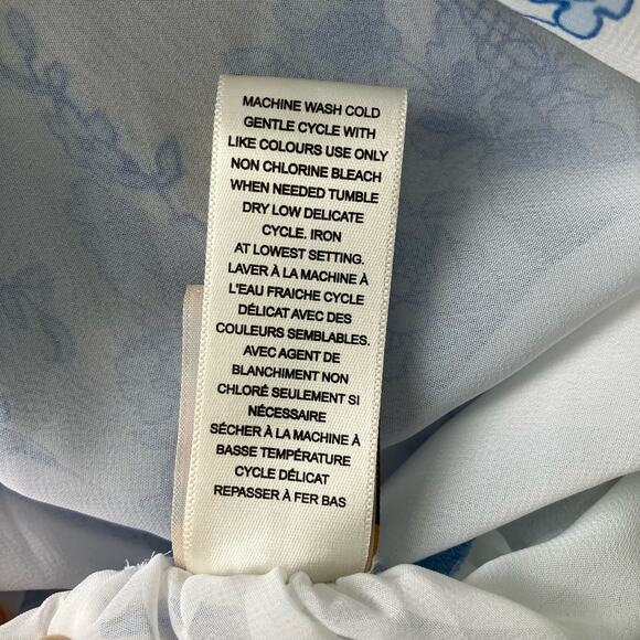 In Bloom by Jonquil Nightgown Chemise Sz M Sheer Blue Floral Boudoir Coquette - Picture 11 of 12